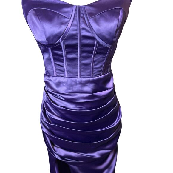 Purple Mermaid Corset Bustier Long Formal Gown Size XS Y2K Whimsygoth HOCO - Picture 6 of 7